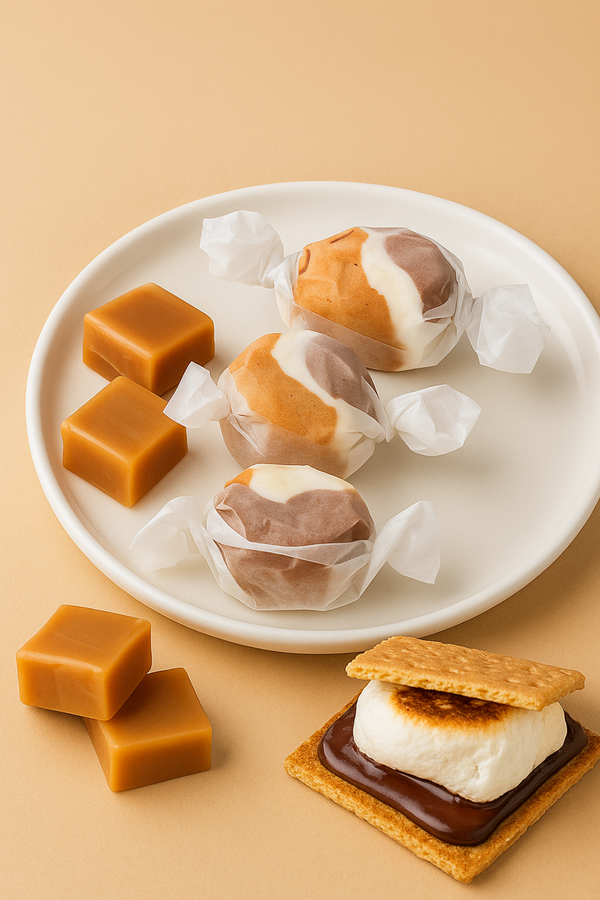 Brown & Caramel Salt Water Taffy - S'mores  1LB