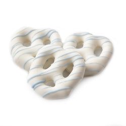 White Chocolate Covered Mini Pretzels with Blue Drizzle 1LB