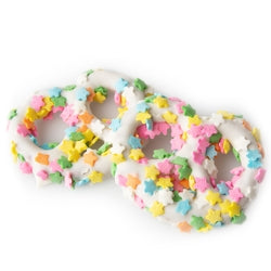 White Chocolate Covered Pretzels Confetti